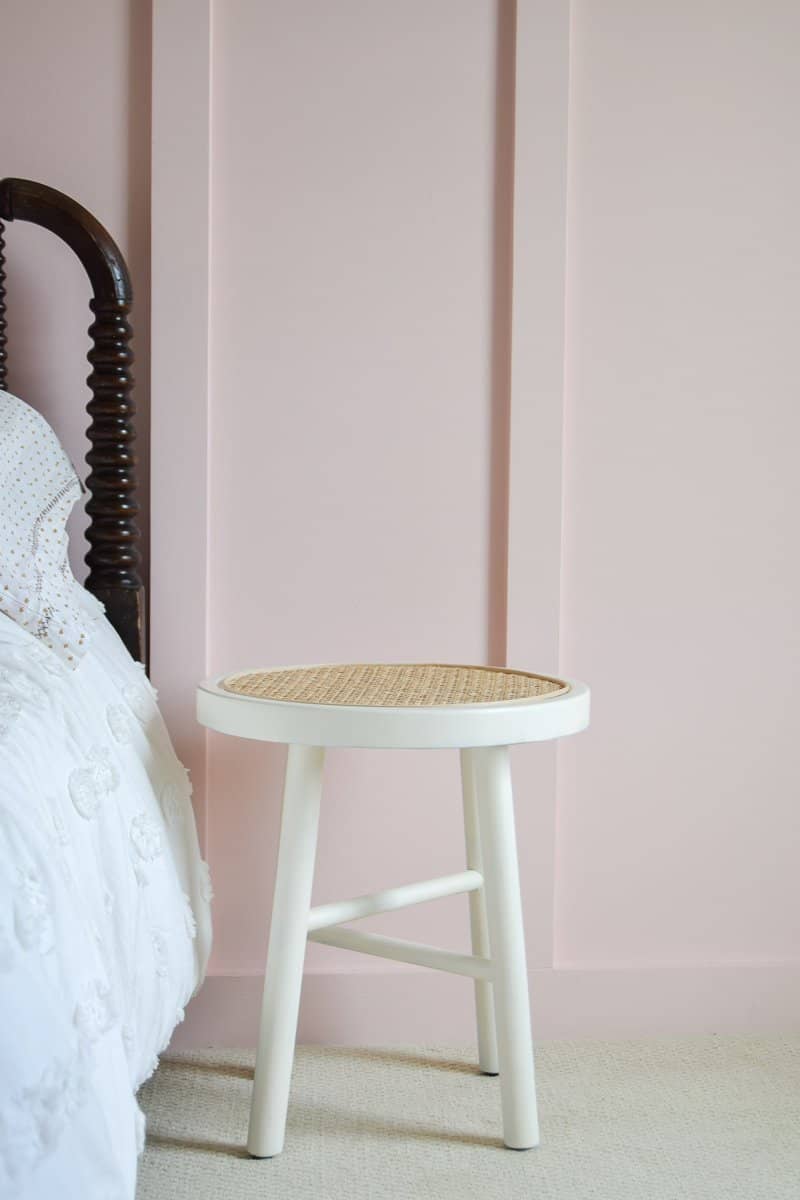 If you need a night stand DIY or ideas for a bedroom look at this caned nightstand for inspiration