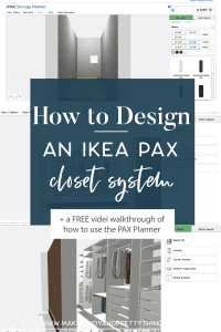 Today I’m sharing all about the IKEA Pax Wardrobes! I’m going to show you how to use the IKEA Pax Planner (aka how to customize IKEA Pax) including a free video walkthrough of the process. The IKEA Pax system is a beautiful budget-friendly alternative to a custom closet. I’m sharing all my tips and tricks for customizing your IKEA Pax Closet, designing your IKEA Pax system, and how to use IKEA Pax Planner. #ikea #pax #paxcloset #ikeapax #paxplanner