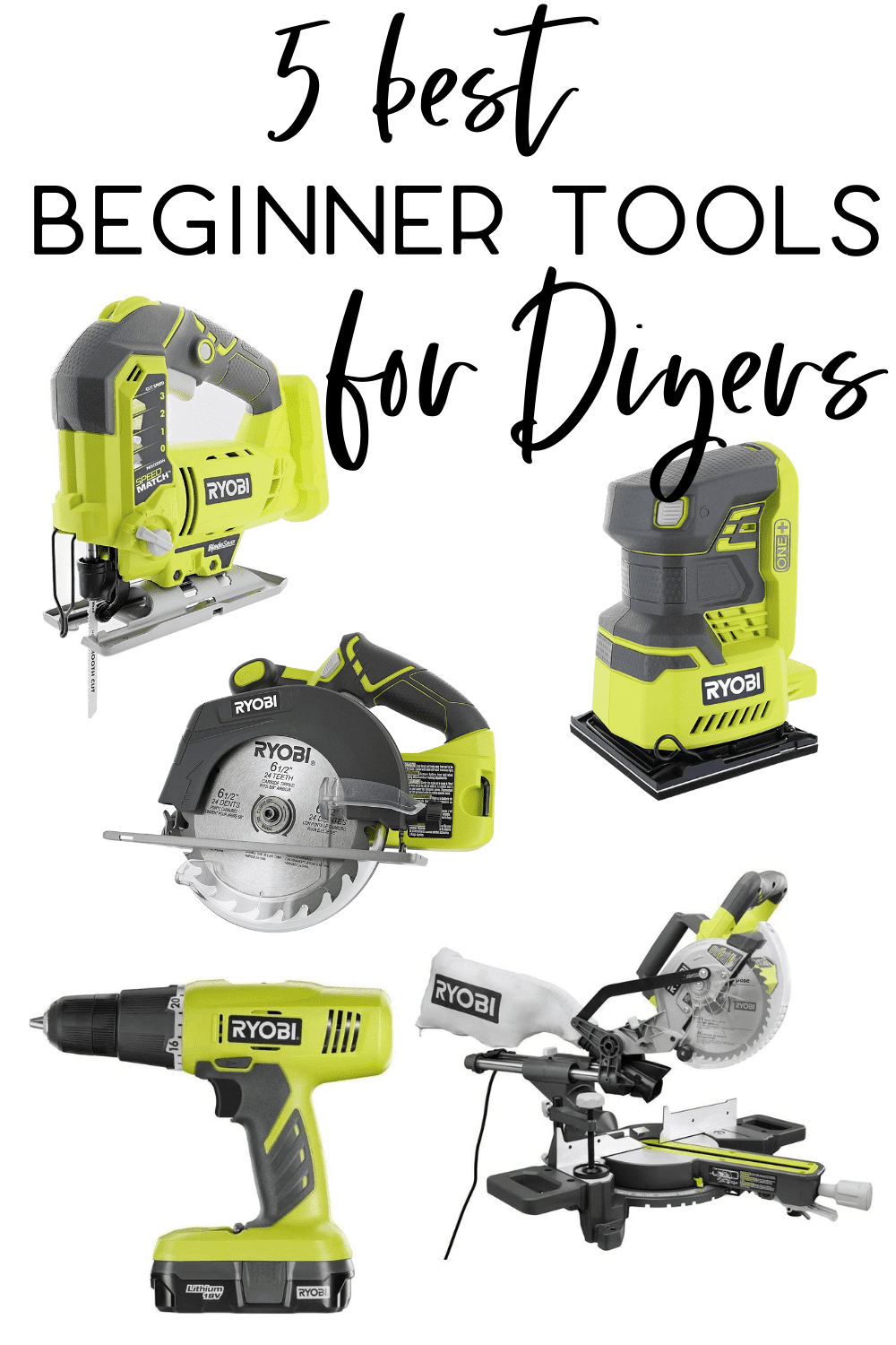 It can be overwhelming starting a new DIY project and you don’t know which beginner woodworking tools you need.  Check out these 5 best tools to start with for DIY and woodworking. 