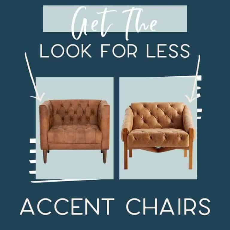 It's time for another edition of get the look for less and today I'm sharing look for less accent chairs! You can have a beautiful stylish home without breaking the bank! Get the same luxurious and expensive looking living room accent chairs at a budget friendly price. These accent chairs would be perfect in your living room or bedroom. You don’t have to break the bank to have a beautiful home. If you’re looking for living room ideas or bedroom design, this is for you! #accentchairs #livingroom #bedroom #chairs