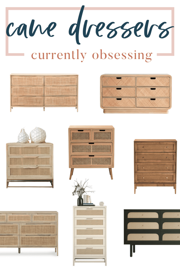 A fun way to add the boho look to your bedroom is with a cane dresser! 