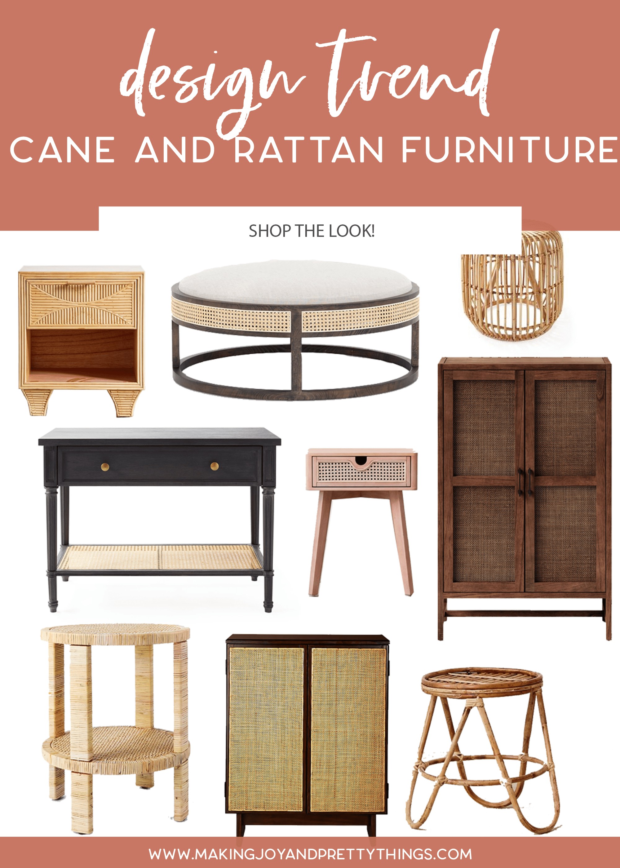 Chatting about a design trend that I’m loving - cane furniture and rattan furniture!  Also going to share the difference between cane, rattan, and wicker and some of my favorite cane and rattan styles. 