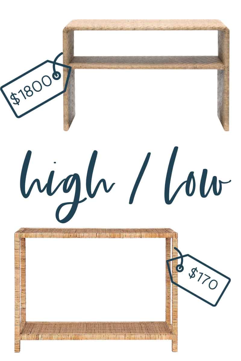 It's time for another edition of get the look for less and today I'm sharing look for less console tables! You can have a beautiful stylish home without breaking the bank! Get the same luxurious and expensive looking living room console tables and entryway console tables at a budget friendly price. These console tables would be perfect in your entryway. You don’t have to break the bank to have a beautiful home. If you’re looking for entry ideas and living room ideas, this is for you! #consoletables #livingroom #accenttables #entryway