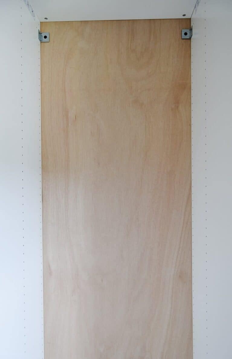 IKEA Hack time because who doesn’t love IKEA hacks?! Sharing the beginning of our IKEA closet hack using the IKEA closet system. The IKEA Pax system comes with flimsy white backing. Today, we’re sharing the ultimate IKEA hack - how to add plywood backs to IKEA Pax units. This can be used for other IKEA products too like IKEA dressers! It’s absolutely essential if you plan on painting IKEA furniture #ikeahacks #ikeahack #paxwardrobe #ikeapax