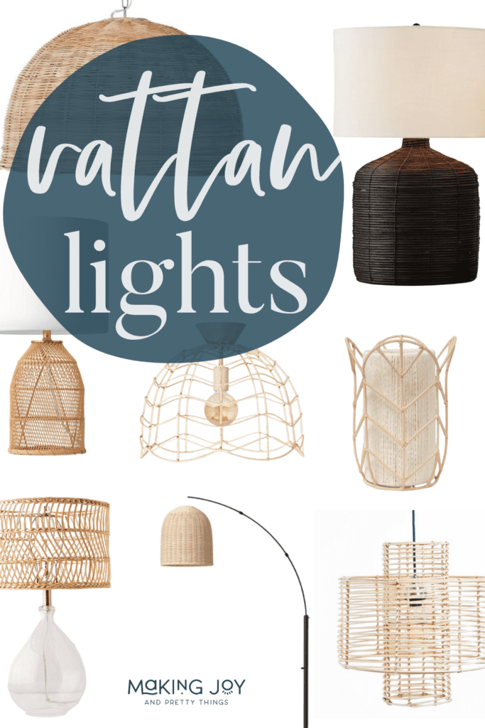 A budget-friendly and low-commitment way to incorporate the cane and rattan into your home is with light fixtures!