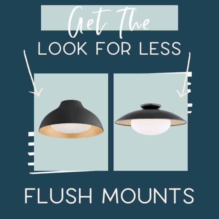 It's time for another edition of get the look for less and today I'm sharing look for less flush mount lights! You can have a beautiful stylish home without breaking the bank! Find a beautiful flush mount light at a budget friendly price. These flush mount lights would be perfect in your hallway or entryway. You don’t have to break the bank to have a beautiful home. If you’re looking for light ideas, this is for you! #flushmount #lights #lighting