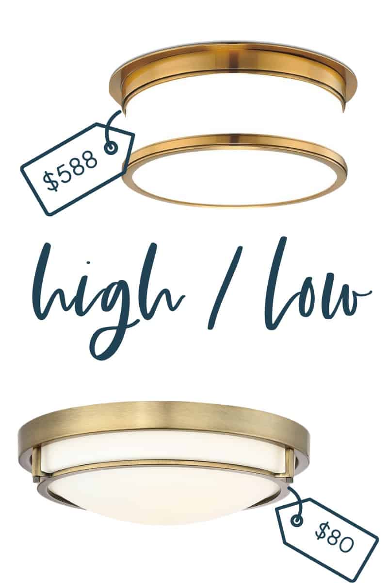 It's time for another edition of get the look for less and today I'm sharing look for less flush mount lights! You can have a beautiful stylish home without breaking the bank! Find a beautiful flush mount light at a budget friendly price. These flush mount lights would be perfect in your hallway or entryway. You don’t have to break the bank to have a beautiful home. If you’re looking for light ideas, this is for you! #flushmount #lights #lighting