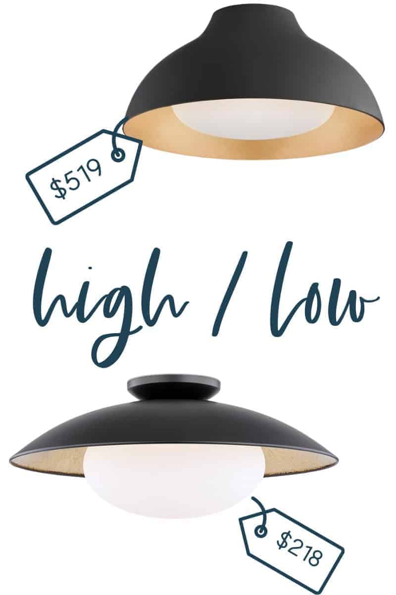 It's time for another edition of get the look for less and today I'm sharing look for less flush mount lights! You can have a beautiful stylish home without breaking the bank!  Find a beautiful flush mount light at a budget friendly price.  These flush mount lights would be perfect in your hallway or entryway.  You don’t have to break the bank to have a beautiful home.  If you’re looking for light ideas, this is for you!  #flushmount #lights #lighting