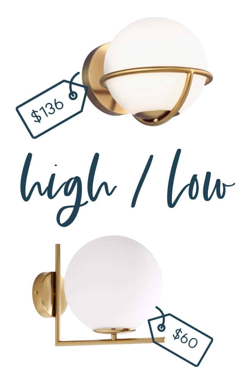 It's time for another edition of get the look for less and today I'm sharing look for less sconces! You can have a beautiful stylish home without breaking the bank!  Find a beautiful sconce at a budget friendly price.  These sconces would be perfect in your hallway or entryway.  You don’t have to break the bank to have a beautiful home.  Find bedroom sconces, bathroom sconces, and hallway sconces.  If you’re looking for light ideas, this is for you!  #sconce #lights #lighting #sconces