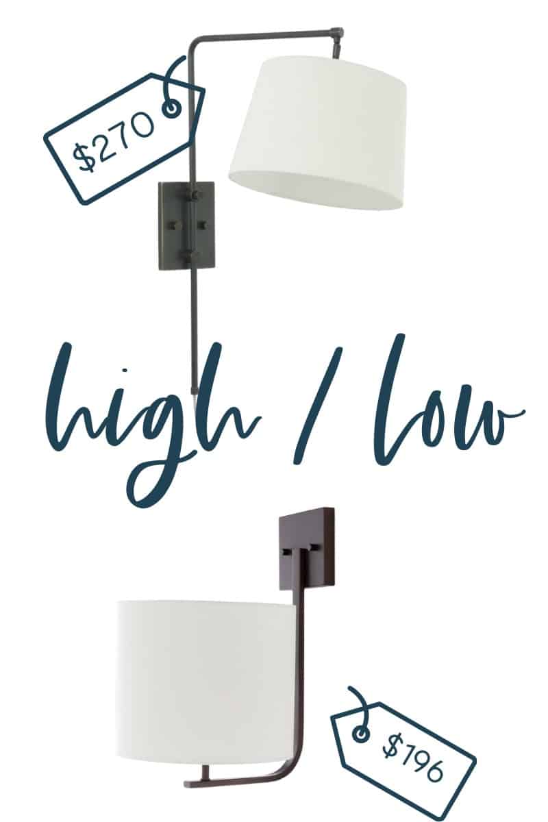 It's time for another edition of get the look for less and today I'm sharing look for less sconces! You can have a beautiful stylish home without breaking the bank!  Find a beautiful sconce at a budget friendly price.  These sconces would be perfect in your hallway or entryway.  You don’t have to break the bank to have a beautiful home.  Find bedroom sconces, bathroom sconces, and hallway sconces.  If you’re looking for light ideas, this is for you!  #sconce #lights #lighting #sconces