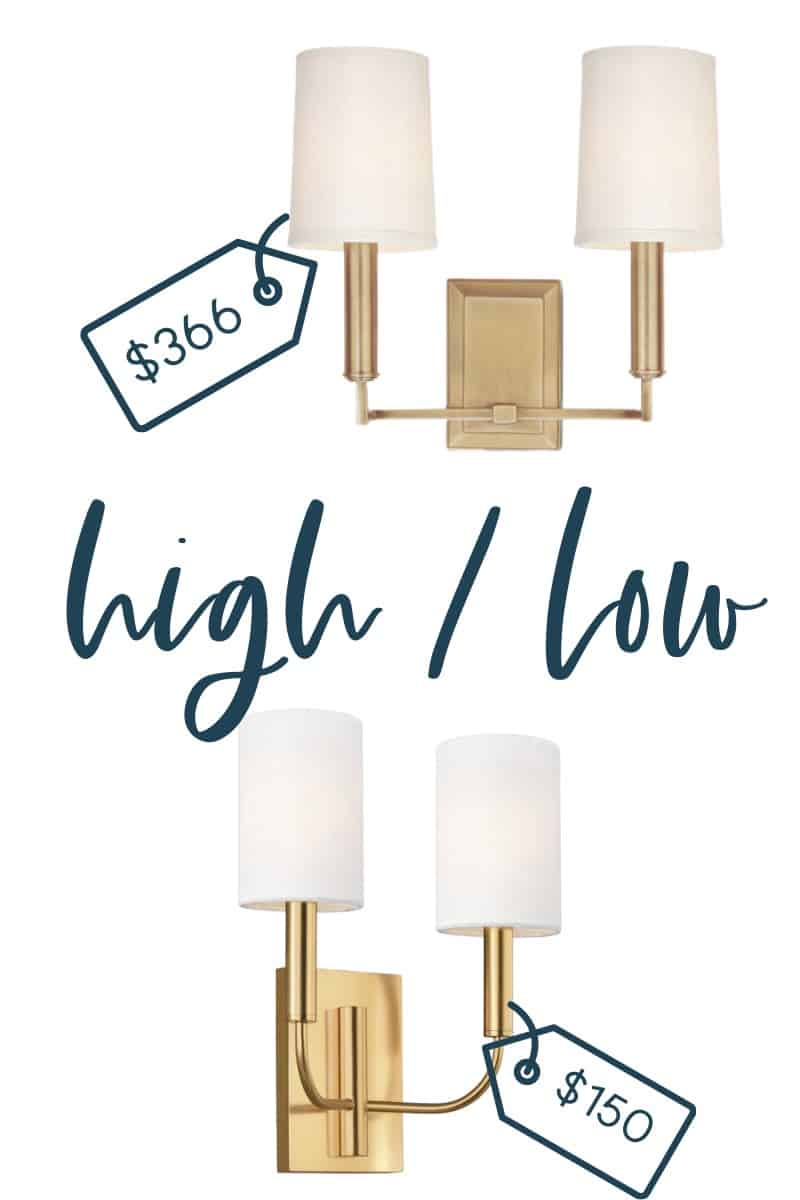 It's time for another edition of get the look for less and today I'm sharing look for less sconces! You can have a beautiful stylish home without breaking the bank! Find a beautiful sconce at a budget friendly price. These sconces would be perfect in your hallway or entryway. You don’t have to break the bank to have a beautiful home. Find bedroom sconces, bathroom sconces, and hallway sconces. If you’re looking for light ideas, this is for you! #sconce #lights #lighting #sconces