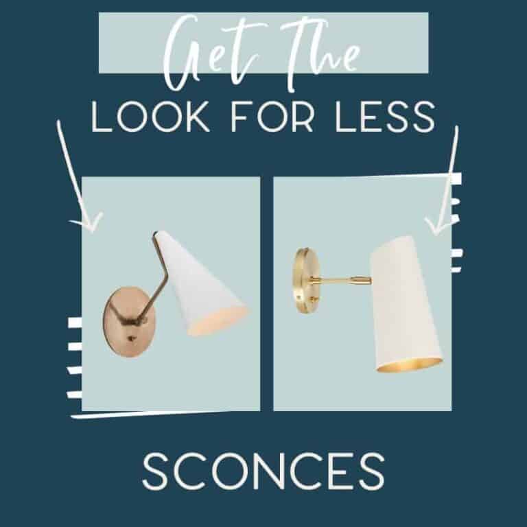 It's time for another edition of get the look for less and today I'm sharing look for less sconces! You can have a beautiful stylish home without breaking the bank! Find a beautiful sconce at a budget friendly price. These sconces would be perfect in your hallway or entryway. You don’t have to break the bank to have a beautiful home. Find bedroom sconces, bathroom sconces, and hallway sconces. If you’re looking for light ideas, this is for you! #sconce #lights #lighting #sconces