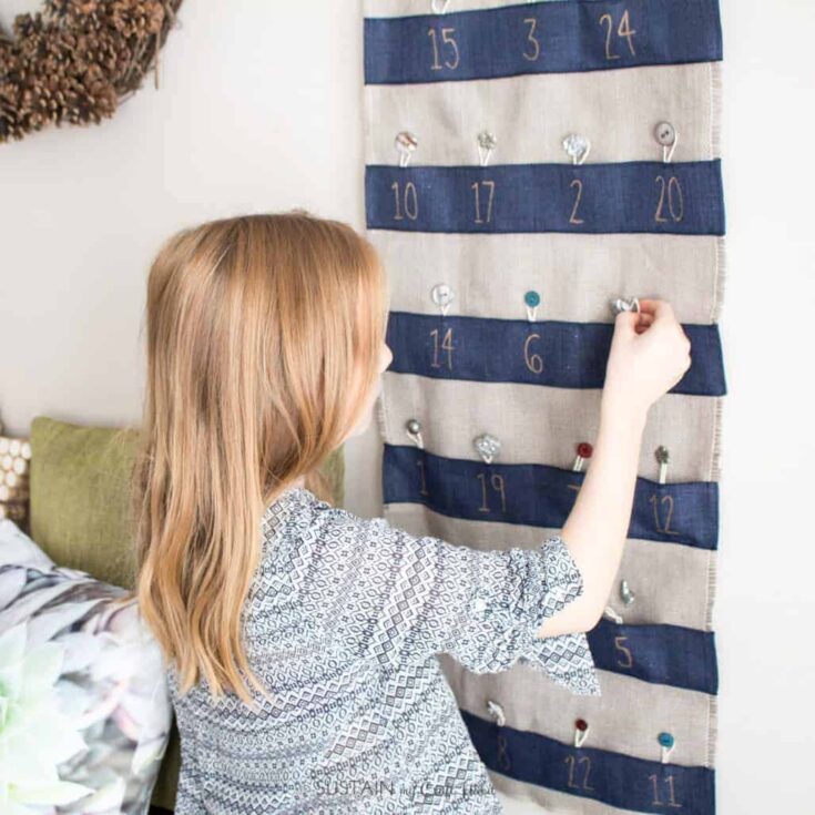 Image for Easy DIY Advent Calendar with Ribbon and Burlap