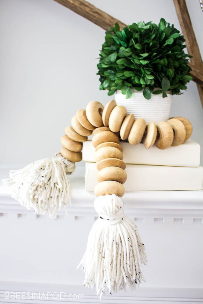 DIY Oversized Wood Bead Garland