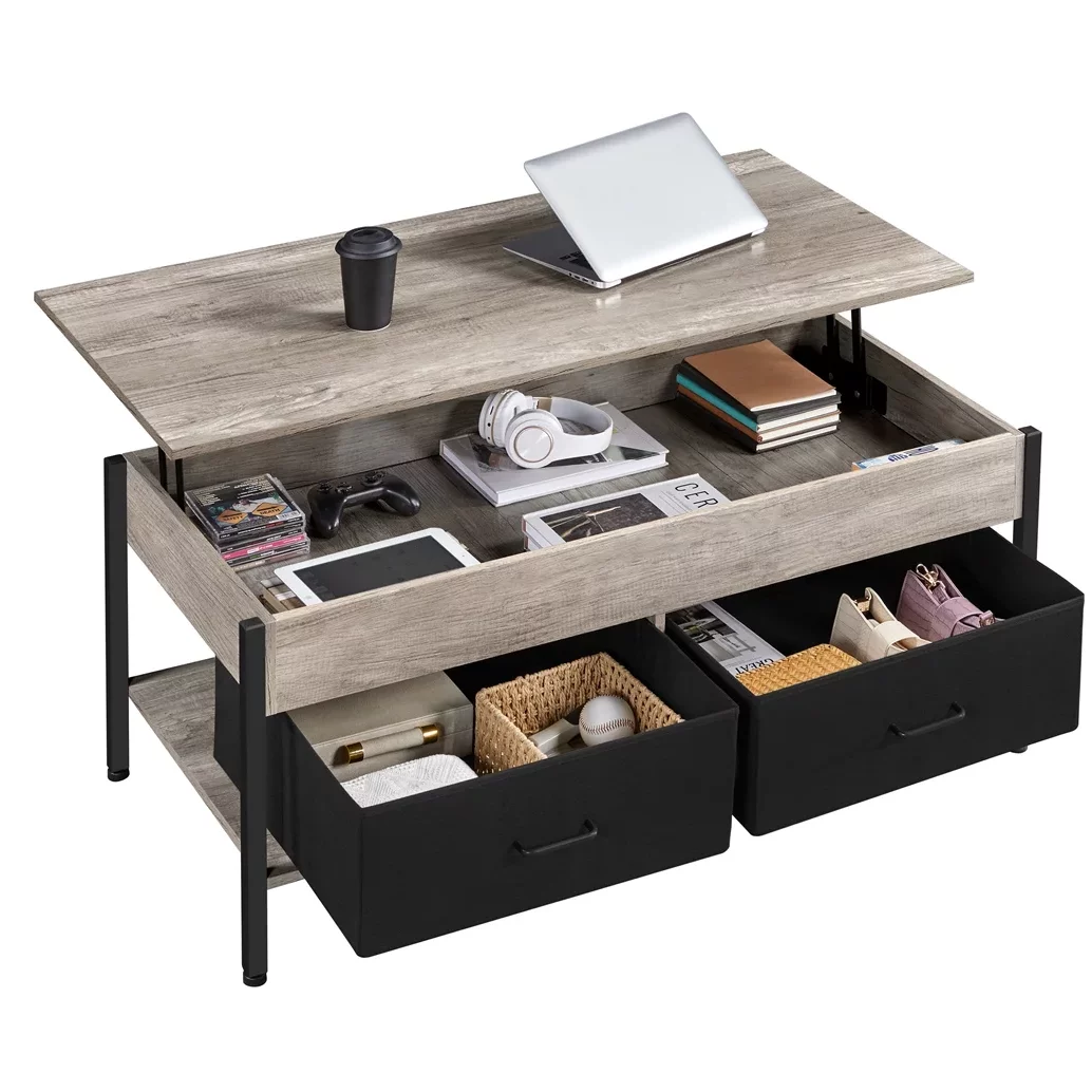 A coffee table with storage like this is great for living rooms that also need to store toys for kids