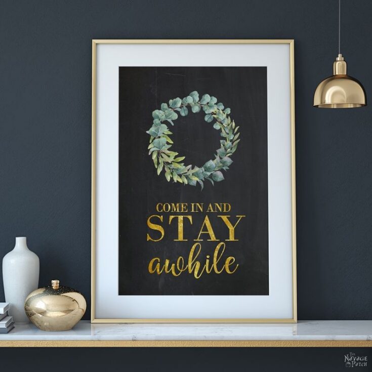 Image for DIY Stay Awhile Sign With Free Printables