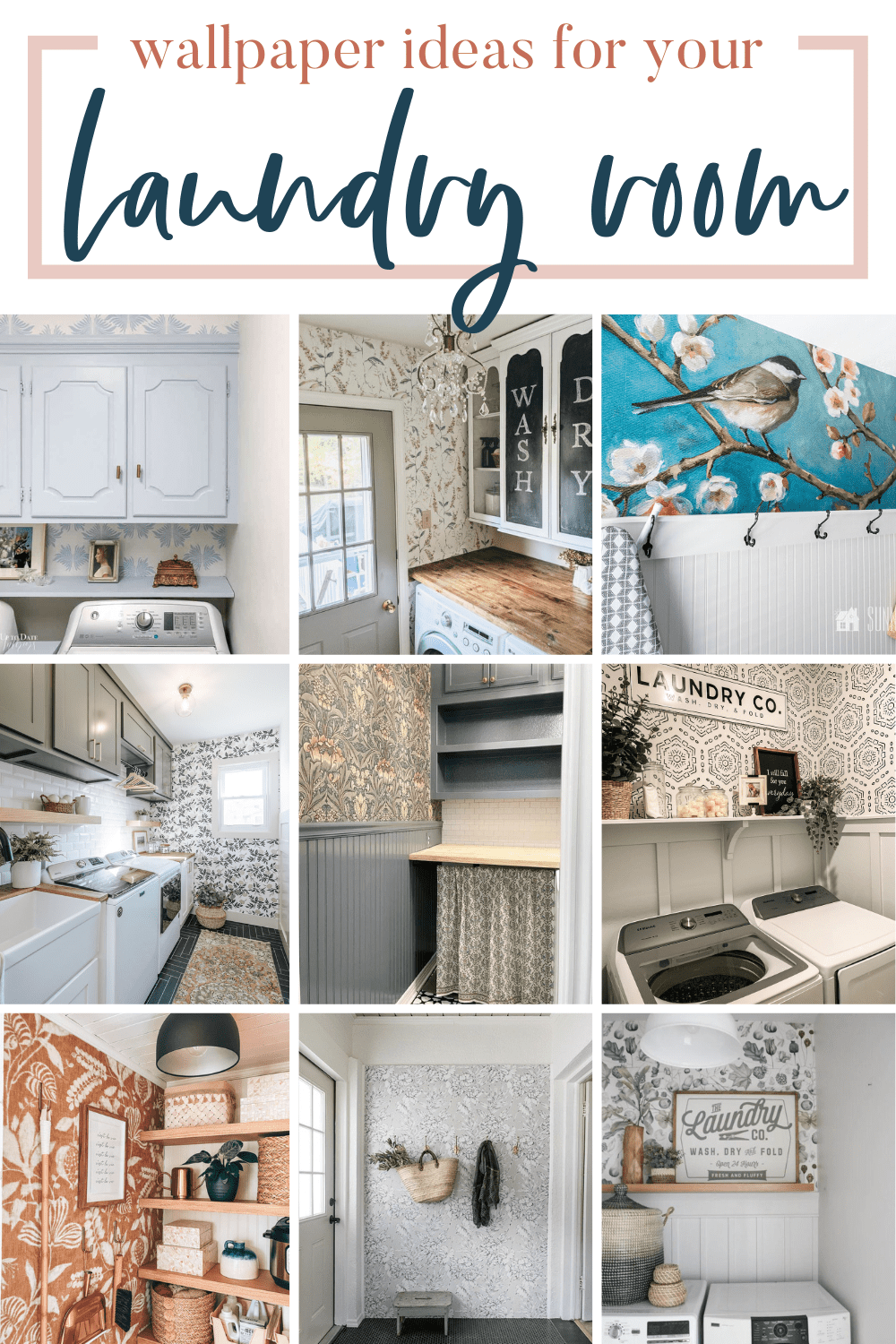 Pretty Laundry Room Wallpaper Ideas - Making Joy and Pretty Things