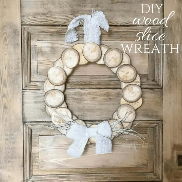 Image for Wreath made with Wood Slices