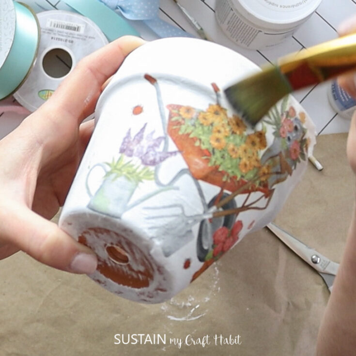 Image for Paper Napkin Decoupage on Clay Pot
