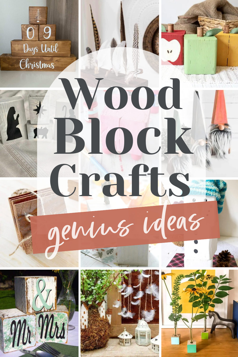 Wood Block Crafts 30+ DIY Ideas Making Joy and Pretty Things