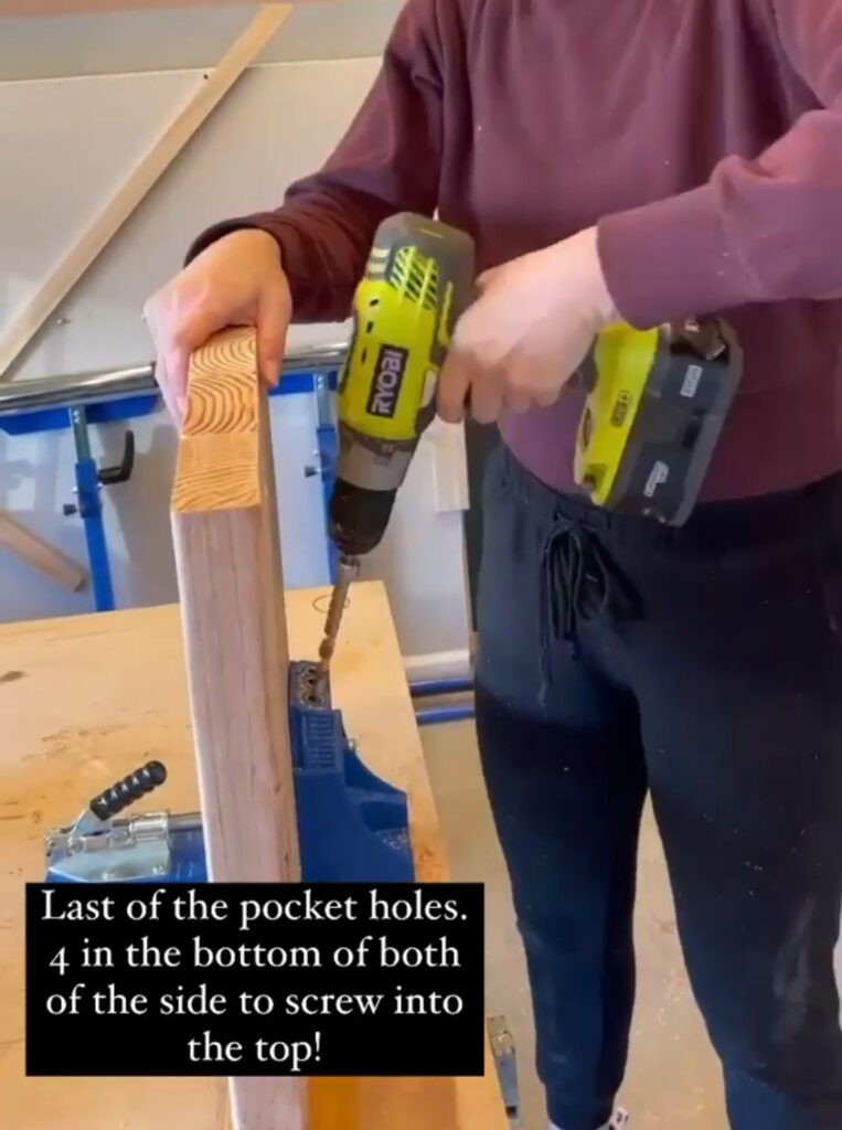 The women added and assembled the bench's leg.